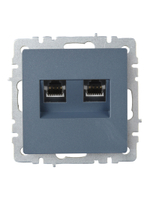 BRITE Розетка компьютерная двойная RJ45 кат.6 РК11-2-БрМ маренго IEK
