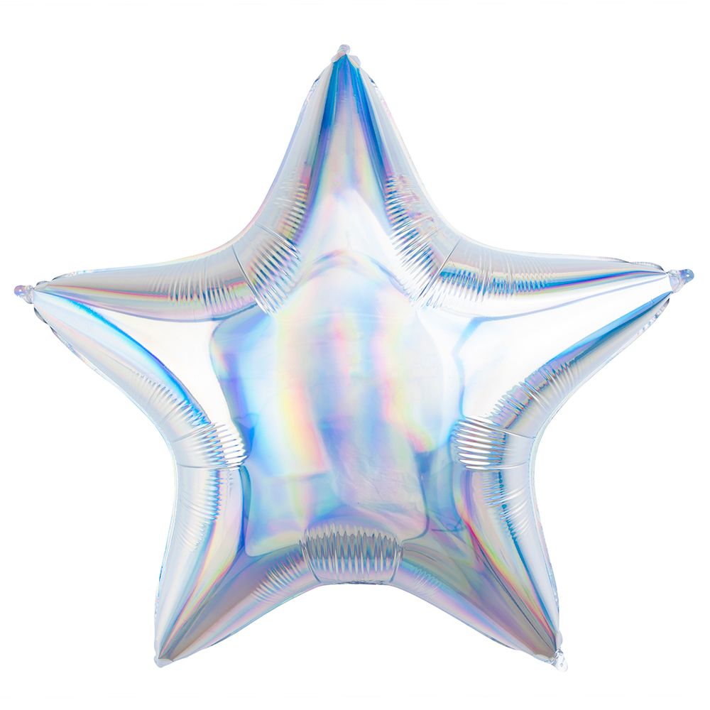 Шар (32&#39;&#39;/81 см) Звезда, Серебро, Голография, 1 шт.