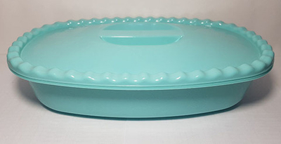 Миска прямоугольная 2.7л с крышкой (Аквамарин)