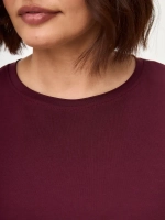 Футболка дизайнерская оверсайз с фигурным низом винный