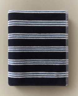 Zara Home Полотенце для лица и рук из хлопка, синий, в полоску · 2543/013