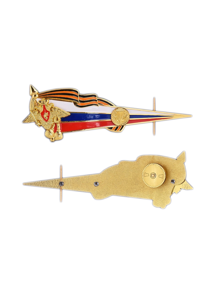 Уголок на берет ВДВ с триколором и эмблемой