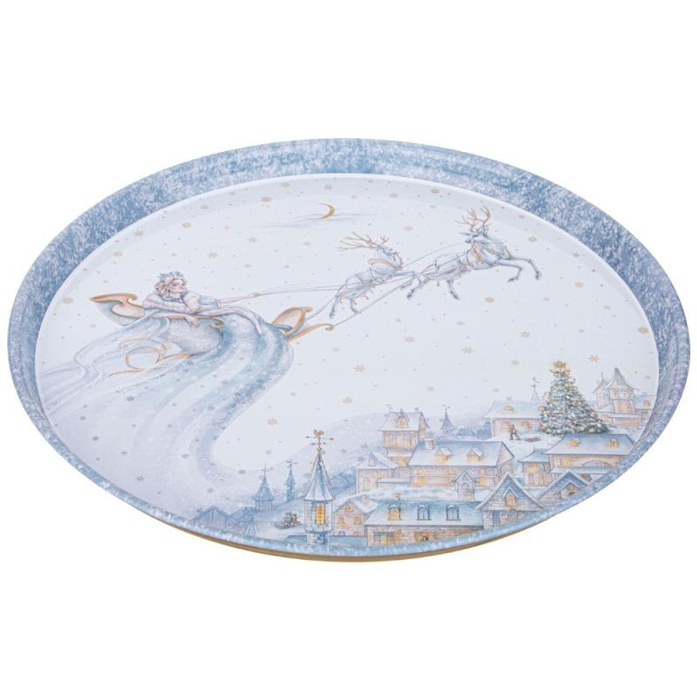 Поднос сервировочный Agness "Снежная королева" 33х2.1см