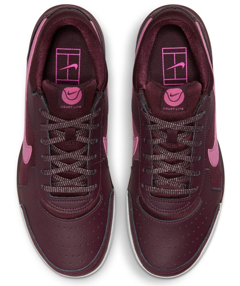 Женские Кроссовки теннисные Nike Zoom Court Lite 3 Premium - burgundy crush/pinksicle/hyper pink
