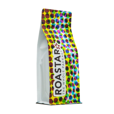 Брендированный квадропак для кофе 1000гр, 140 мкм. 140х325х95 мм