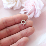 129-р Бейл «Плоский бублик» 12*9мм, родий