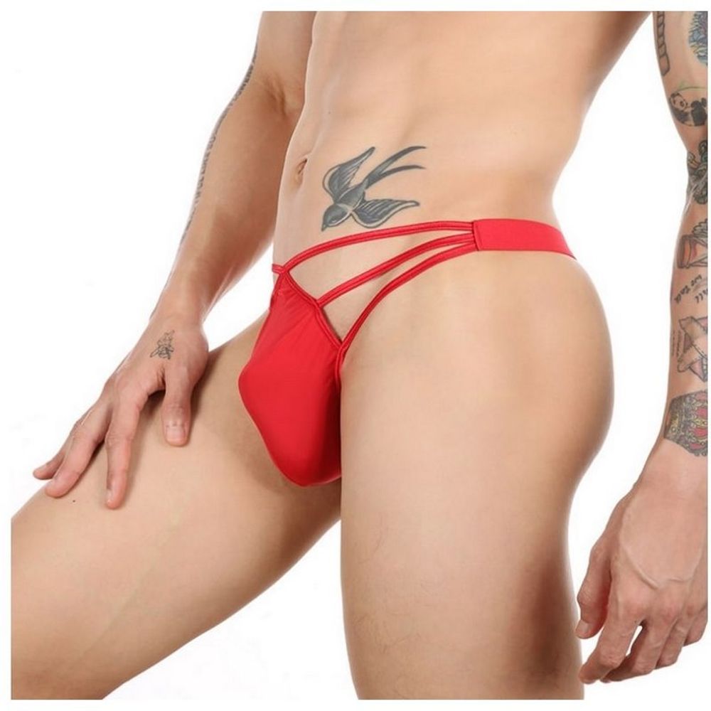 Мужские трусы стринги красные Romeo Rossi 1022-8