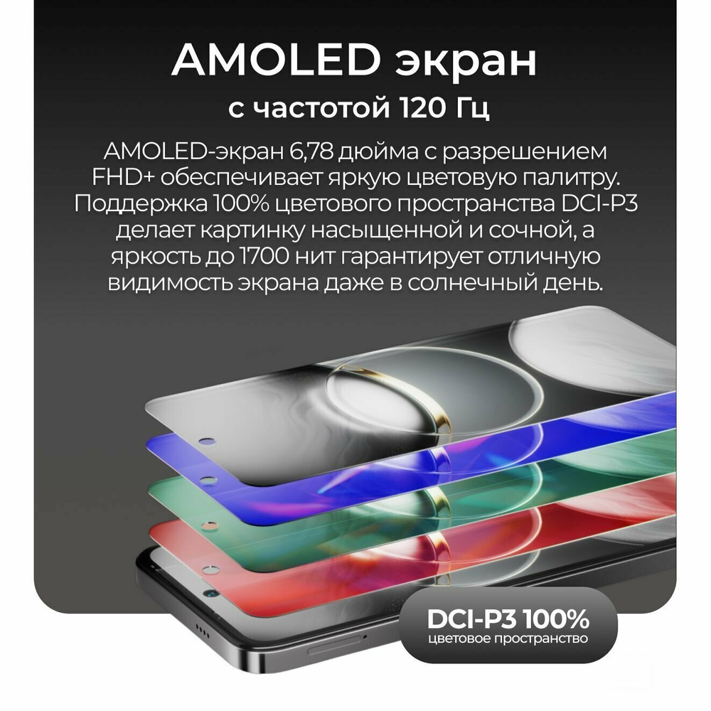 Смартфон TECNO SPARK 30 Pro 8/256ГБ (Ростест), Dual nano SIM, Obsidian Edge