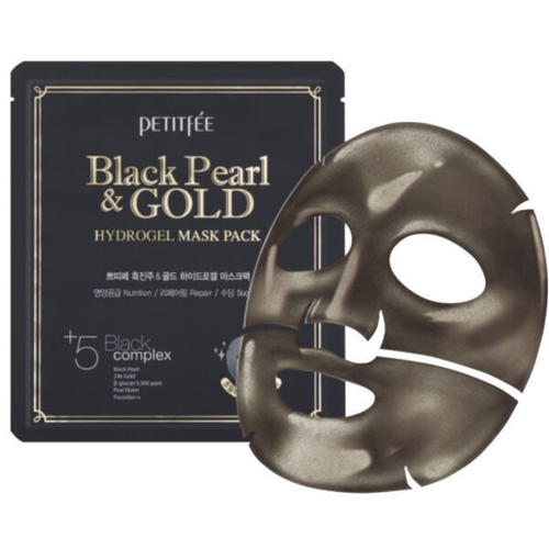 Гидрогелевая маска для лица с черным жемчугом Petitfee Black Pearl & Gold Hydrogel Mask Pack, 1шт (32г)