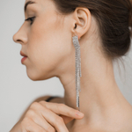 Серьги со стразами длинные висячие вечерние, MB15