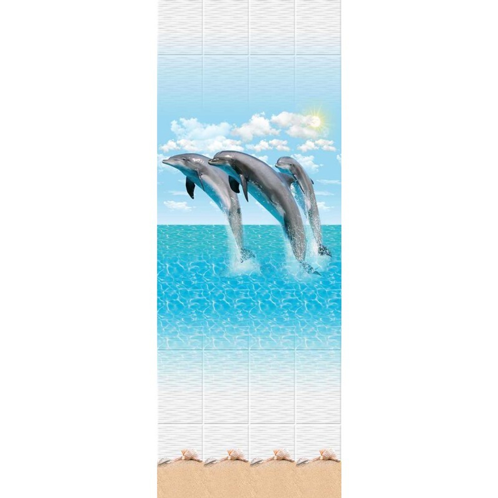 Панель ПВХ фотопечать Афалины узор 2700х250мм