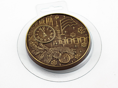 Пластиковая форма для шоколада "Медаль Новогодняя №1