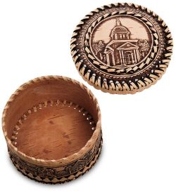 Народные промыслы BST-602 Шкатулка «Храм» (береста)