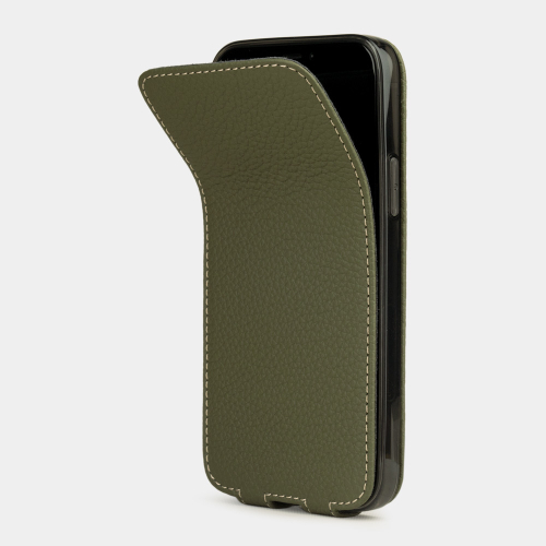 Чехол для iPhone 12 Pro Max из натуральной кожи теленка, зеленого цвета
