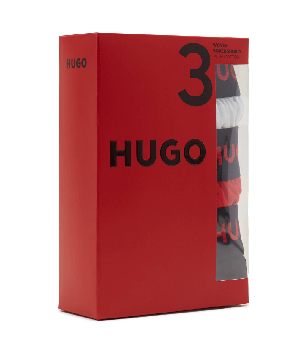 Трусики-боксеры 3шт. WOVEN BOXER TRIPLET Hugo Bodywear - красный(50510216)