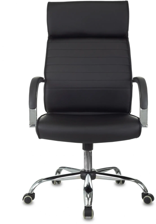 Кресло руководителя Бюрократ T-8010SL черный эко.кожа крестов. металл хром