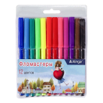 Фломастеры, 12 цв, Alingar, смываемые чернила, корпус круглый, "Сердца", вентилируемый колпачок, упаковка ПВХ, европодвес