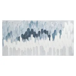 Панно декоративное с ручной росписью by feel, 140х70 см, серо-голубое