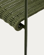 Кресло Maurina из оцинкованной стали зелёного цвета и зелёным шнуром