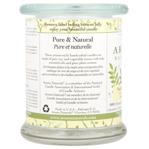 Aroma Naturals, Soy VegePure®, соевая свеча среднего размера, пачули и ладан, 260 г (8,8 унции)