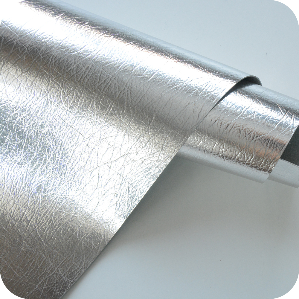 Кожзам переплетный с тиснением "Полузеркальный", серебро