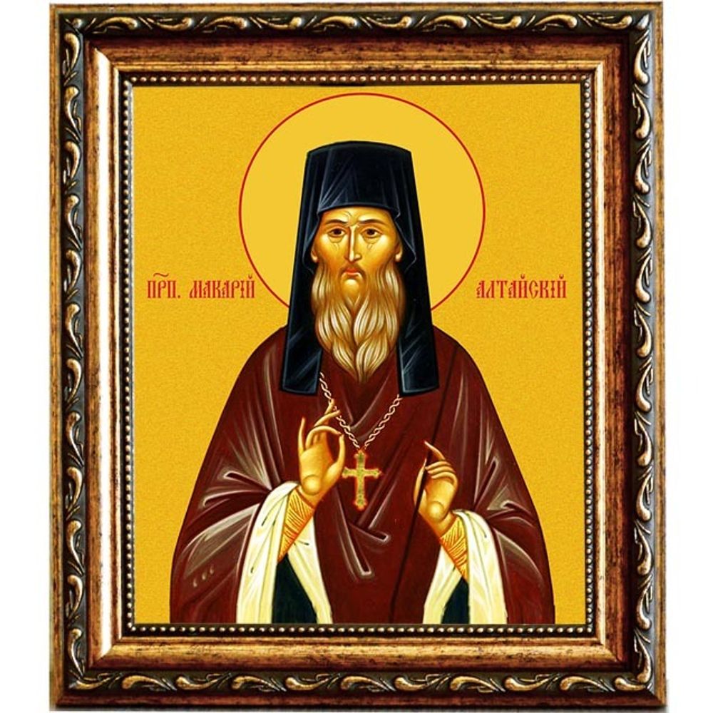 Макарий Алтайский преподобный. Икона на холсте.