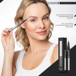 Nanobrow Microblading Pen - Точный водостойкий карандаш для бровей оттенок Dark Brown, 1 ml