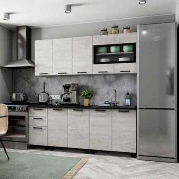 Кухня СКАНДИ 2,0м(компл№1)ЛДСП корп бел/бетон пайн (8ВК2;8ВК1;4ВК1;8РК1;8МК1;4РК3;фурн;б/ст)/8/