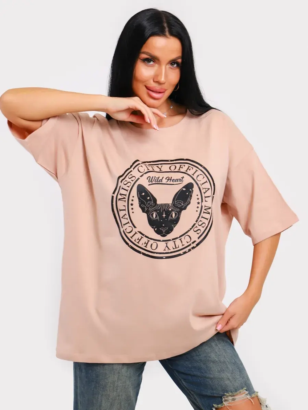 Футболка оверсайз больших размеров принт