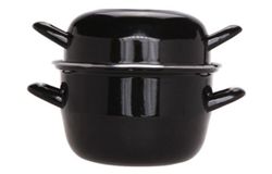Кастрюля для мидий черная 0,9 л h 13,5cm d 12cm