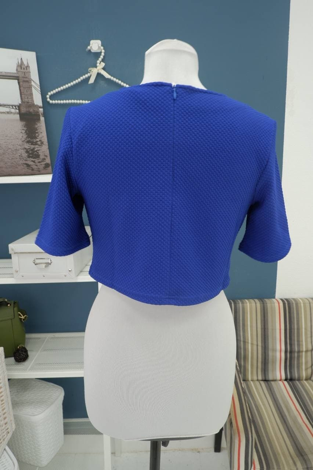 Топ Alexandra Kazakova с коротким рукавом синий 46 размер, новый