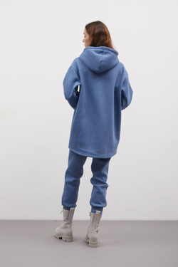 Брюки с начесом зауженные