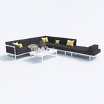 Лаунж зона угловая Ideal Patio ТЕСОРА антрацит - белый каркас