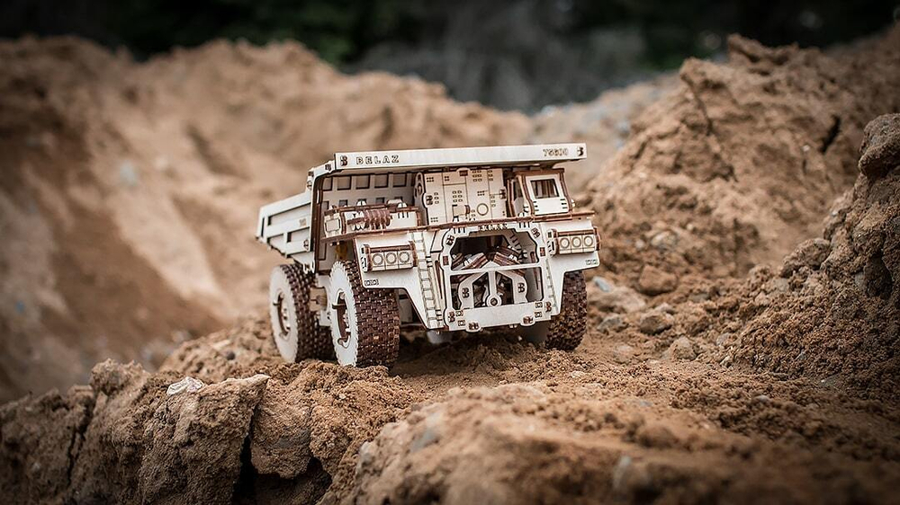 Белаз 75600 от Eco Wood Art - Деревянный конструктор, сборная механическая модель, 3D пазл