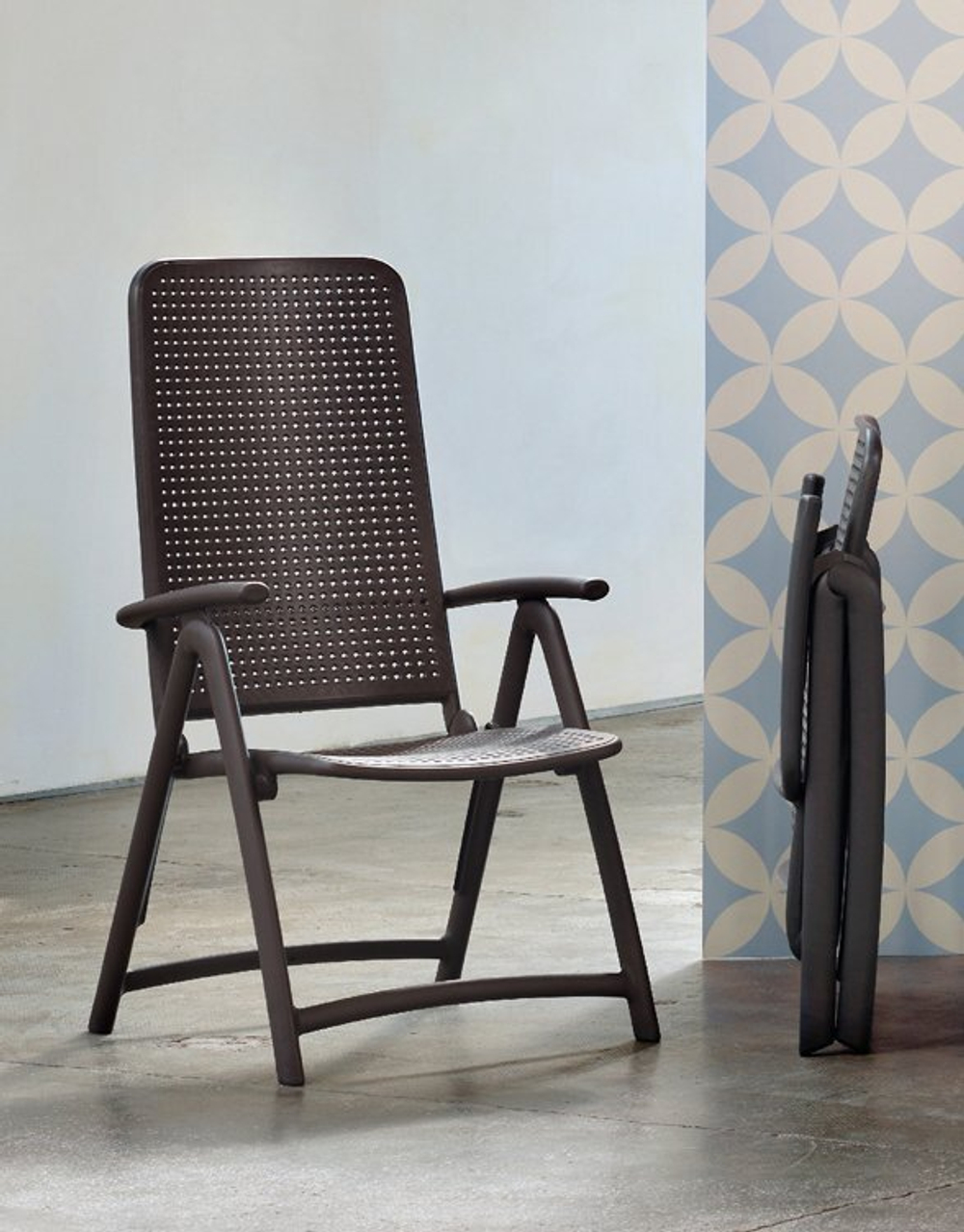 Кресло пластиковое складное, Nardi Darsena, кофе