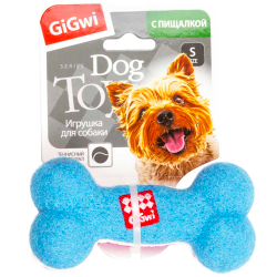 Игрушка "Кость" (с пищалкой) 11 см (теннисная резина) - для собак (GiGwi 75002)