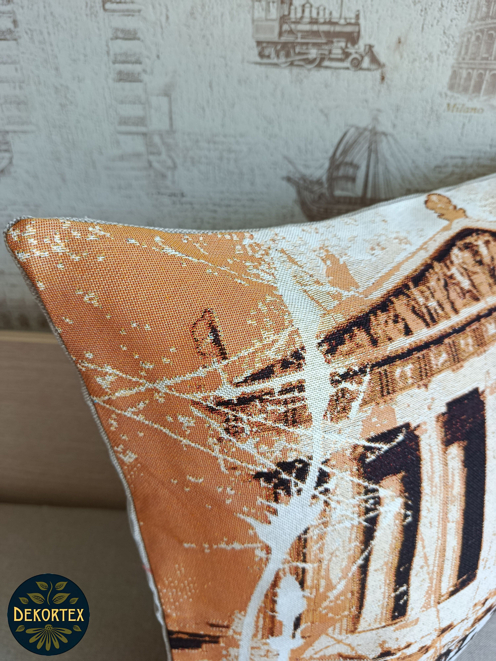 Декоративный гобеленовый чехол для интерьерной подушки Акрополь 47х47