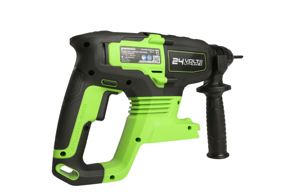 Перфоратор аккумуляторный бесщеточный Greenworks GD24SDS2 2 ДЖ, 24V, c АКБ 2АЧ и ЗУ (слайдер)