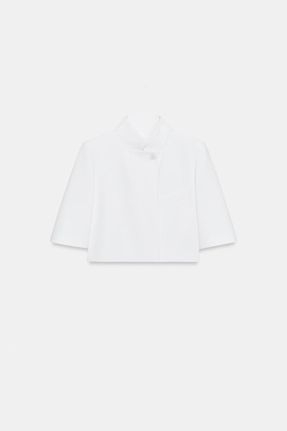 ZARA УКОРОЧЕННЫЙ БЛЕЙЗЕР С КОРОТКИМИ РУКАВАМИ — ZW COLLECTION, ЭКРЮ