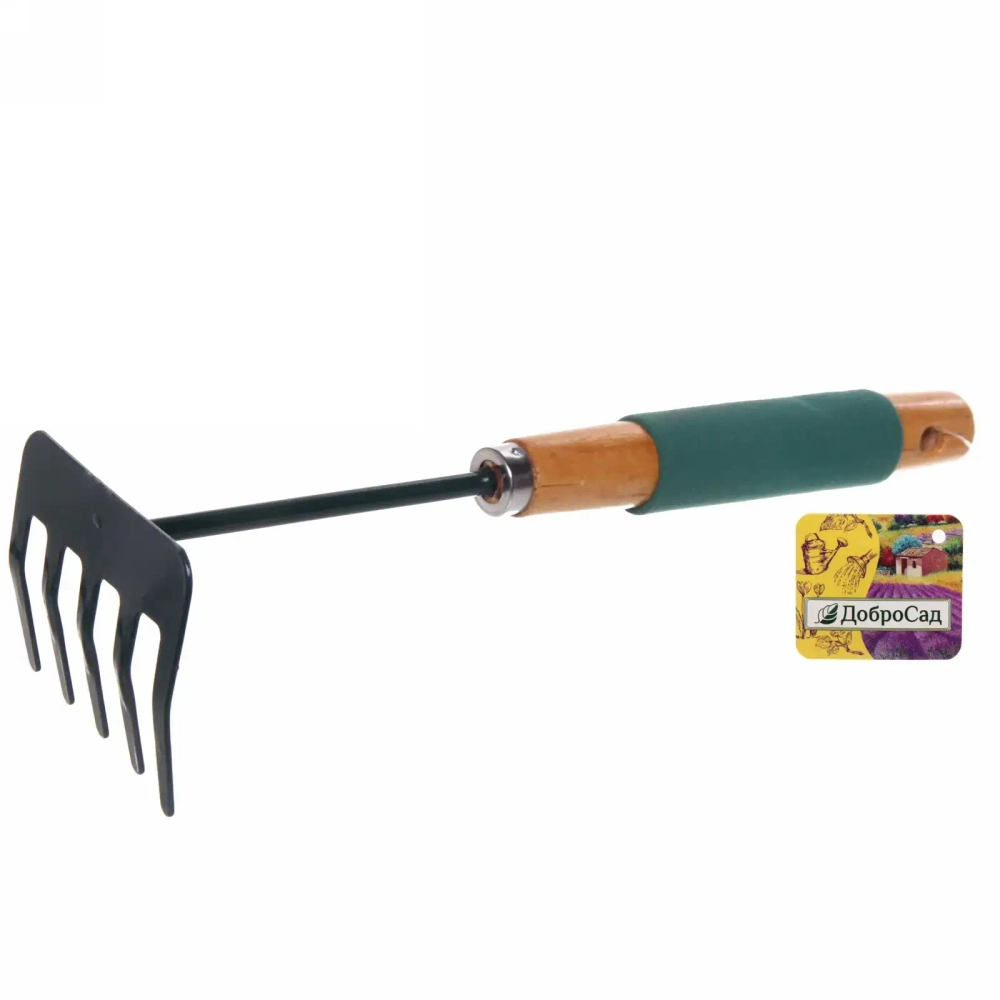 Грабельки «Эконика» 29см деревянная комбинированная ручка ДоброСад