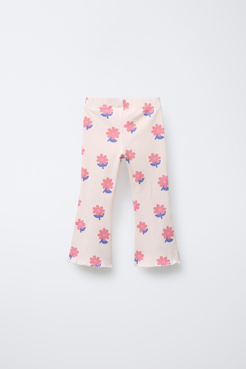 ZARA ЛЕГИНСЫ FLARED В РУБЧИК С ПРИНТОМ, ЭКРЮ