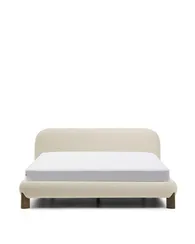 Кровать Odina из букле цвета экрю со съемным чехлом 160 x 200 см
