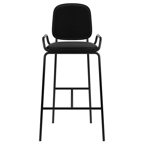 Стул барный ror, 2 frame, велюр, черный/черный