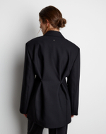 Жакет с дополнительными петлями из шерсти черный