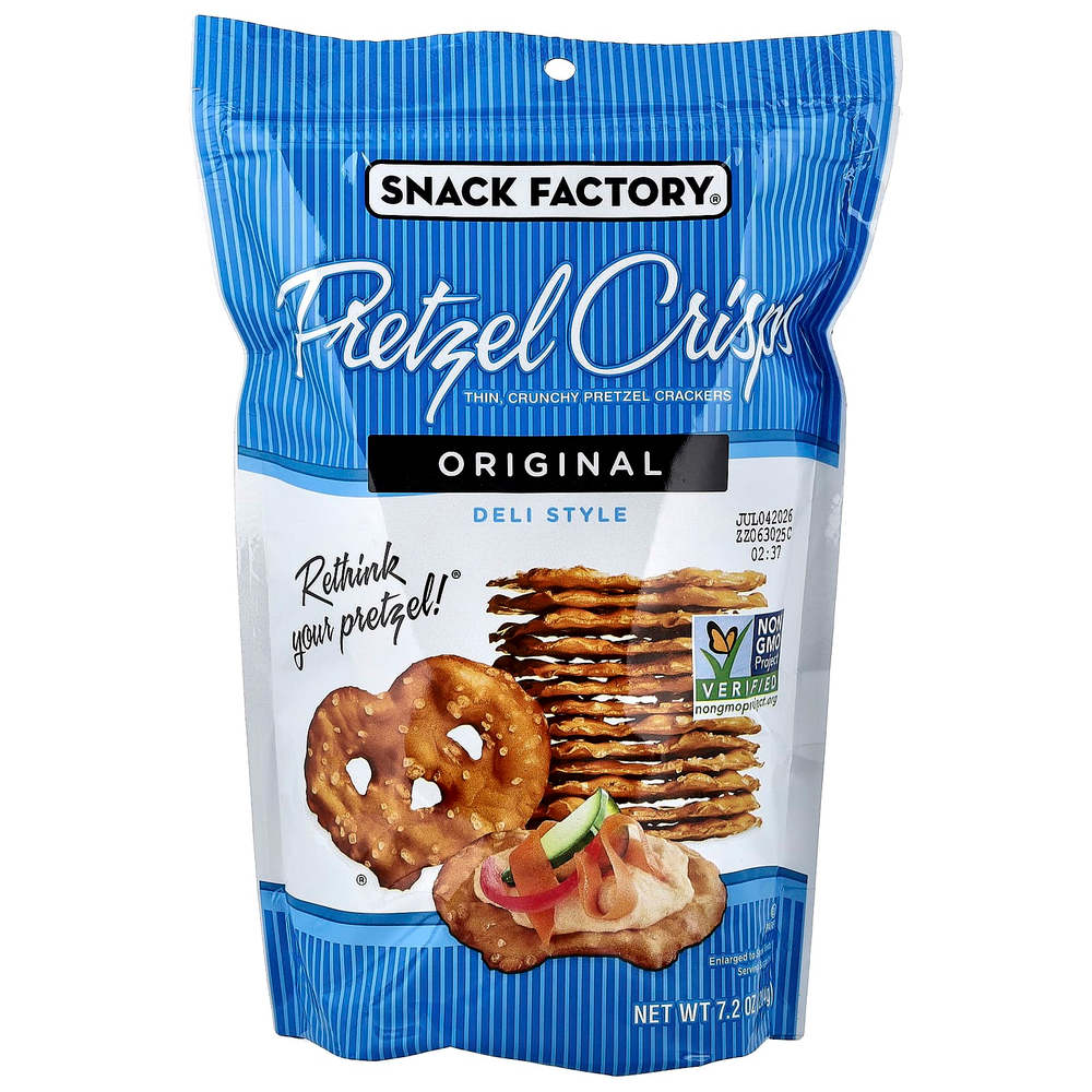 Snack Factory, хрустящие крендельки, с оригинальным вкусом, для гурманов, 204 г (7,2 унции)
