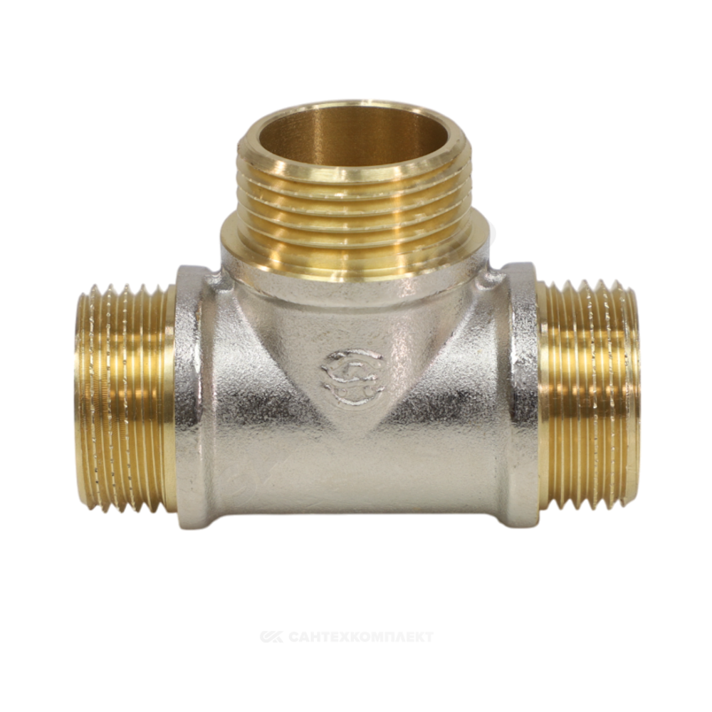 Тройник латунь никель Ду 25 (1") НР/НР/НР 9010 ГОСТ 32585-2013 Aquasfera 9010-03