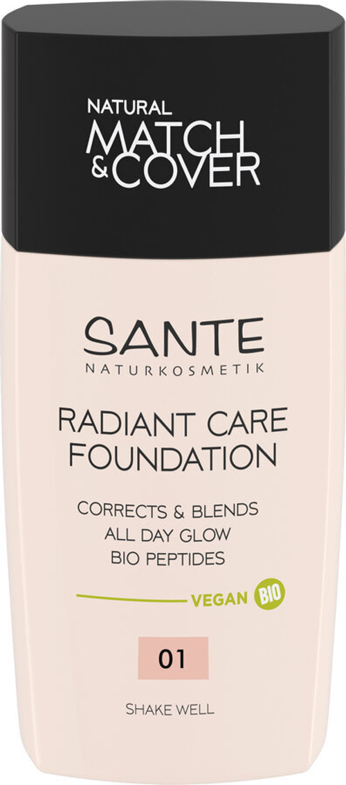 Тональный крем Sante Radiant Care Foundation 01, оттенок «Теплый слоновый кость», 30 мл