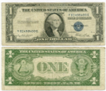 Банкнота США 1 доллар (серебряный сертификат) 1935E Y 81498400 G. F