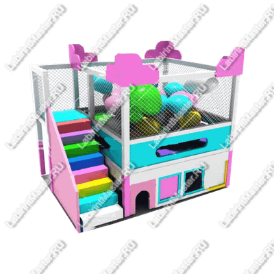 Двухуровневый игровой комплекс с батутом