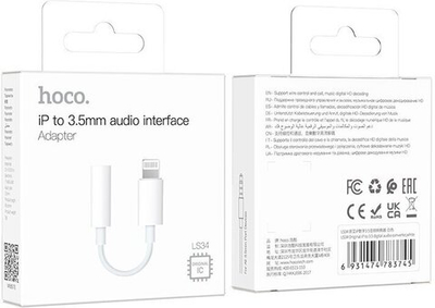 Адаптер Hoco LS34 iP Original digital audio converter 3.5 (white)